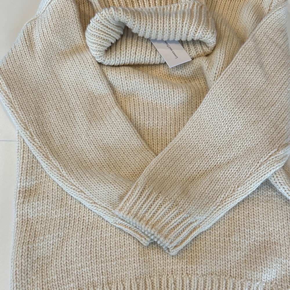 Lovers + Friends Cream Turtleneck Roll Sweater NWT - Picture 2 of 2